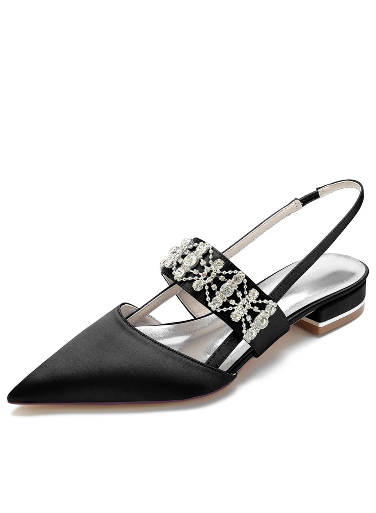 Low Heel Point Toe Ankle Strap Shoes For Women