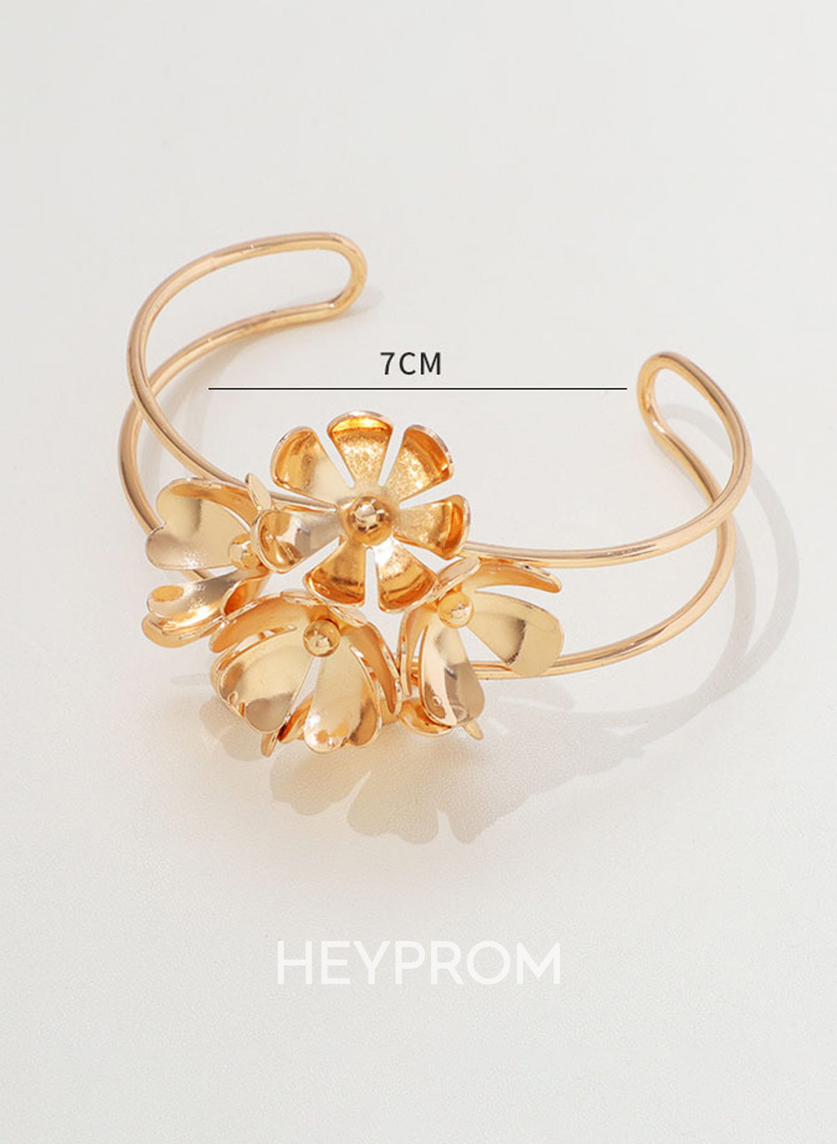 Metal Floral Open Bracelets