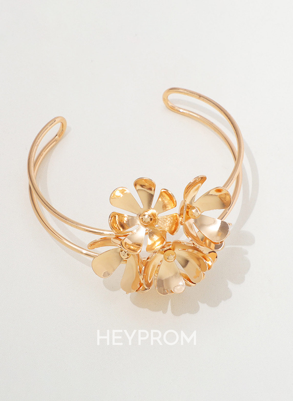 Metal Floral Open Bracelets