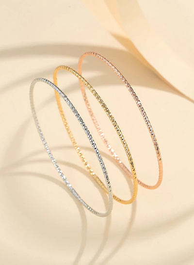 Simple Shiny Thin Copper Bracelets