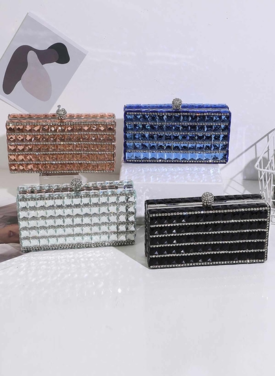Crystal/ Rhinestone Clutches & Bags With Snap Closure For Event/Party