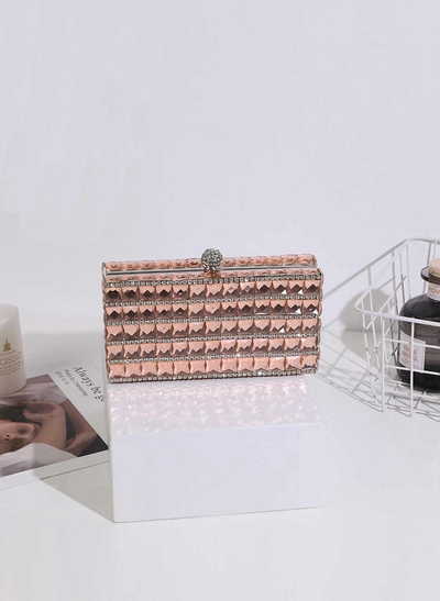 Crystal/ Rhinestone Clutches & Bags With Snap Closure For Event/Party