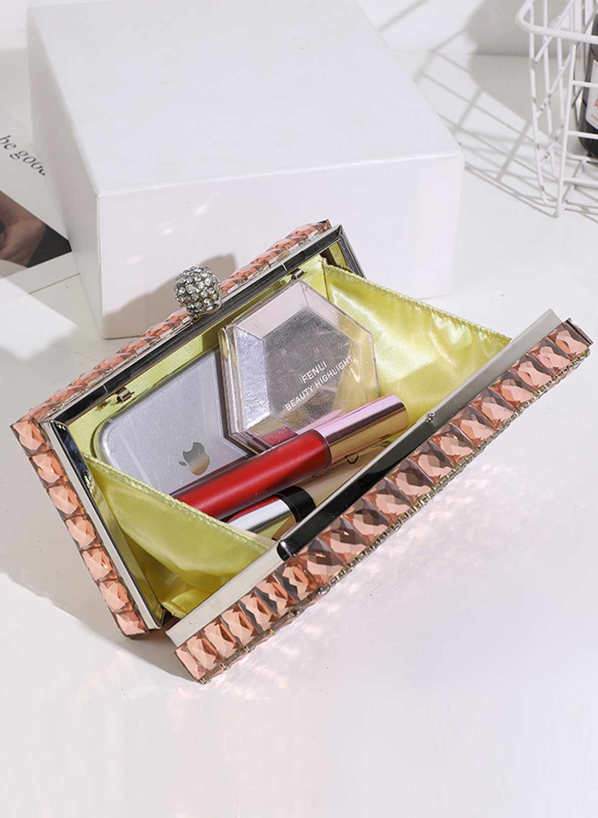 Crystal/ Rhinestone Clutches & Bags With Snap Closure For Event/Party
