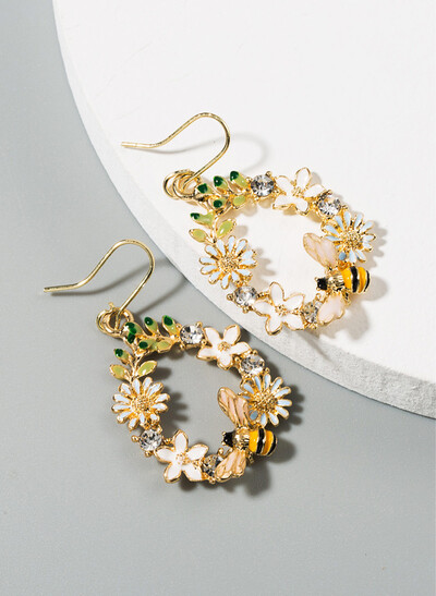 Colorful Butterfly And Bee Earrings With Diamonds