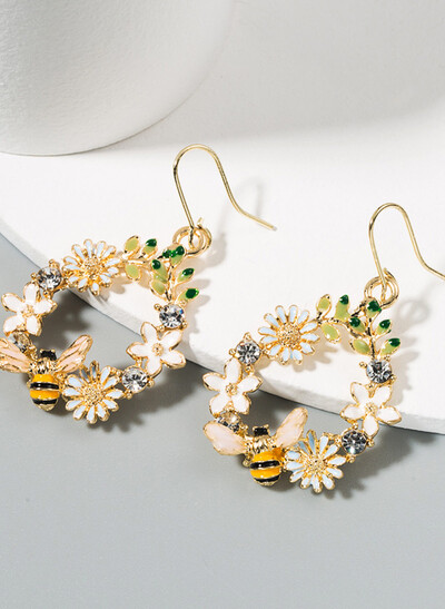 Colorful Butterfly And Bee Earrings With Diamonds