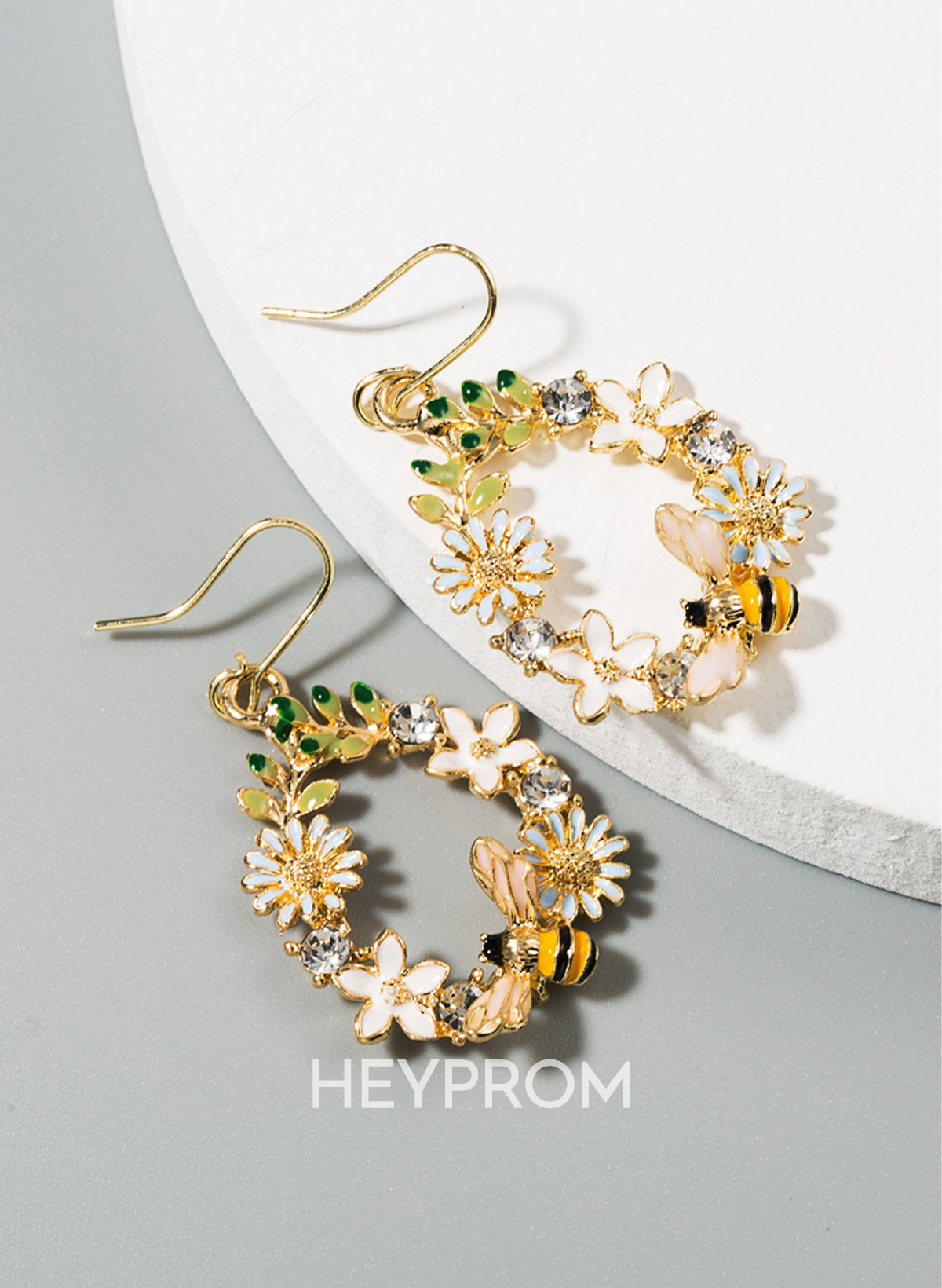 Colorful Butterfly And Bee Earrings With Diamonds