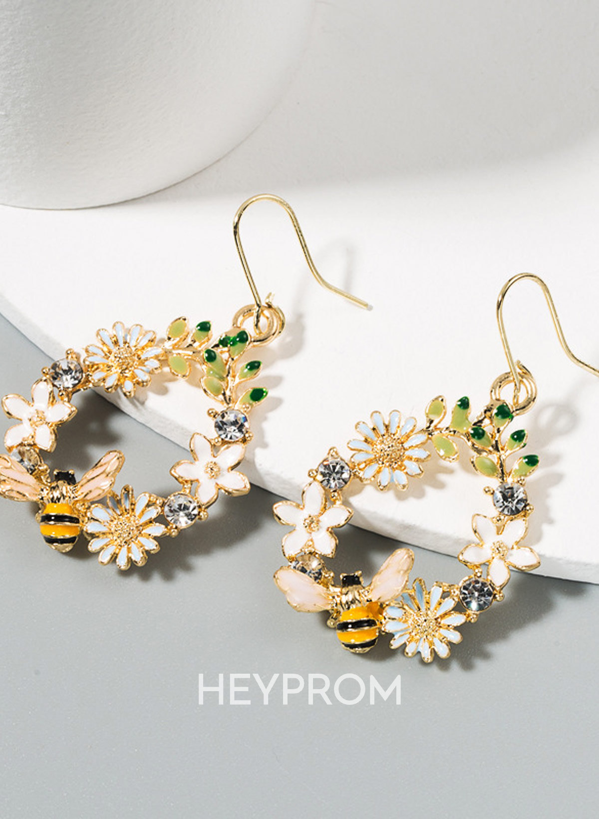 Colorful Butterfly And Bee Earrings With Diamonds