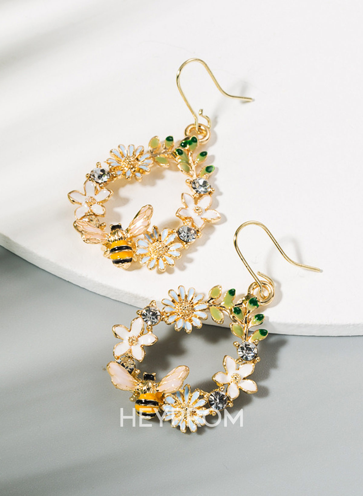 Colorful Butterfly And Bee Earrings With Diamonds