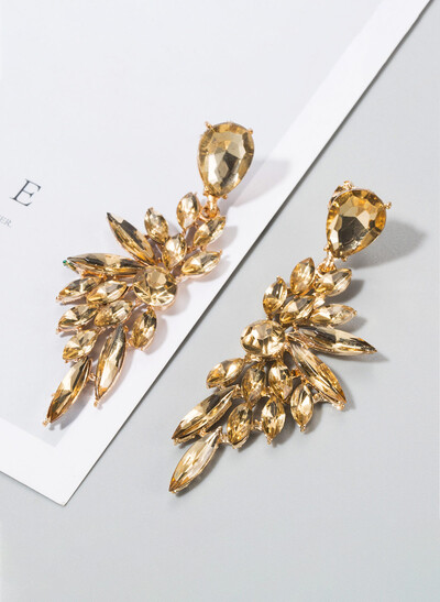 Diamond Studded Long Wing Earrings