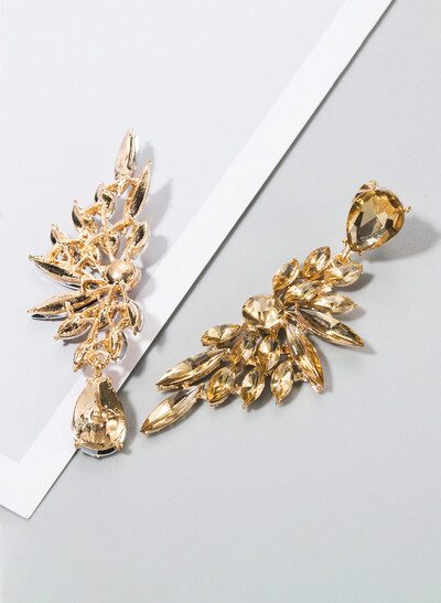 Diamond Studded Long Wing Earrings