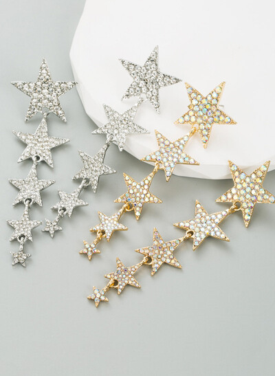 Diamond Studded Star Earrings