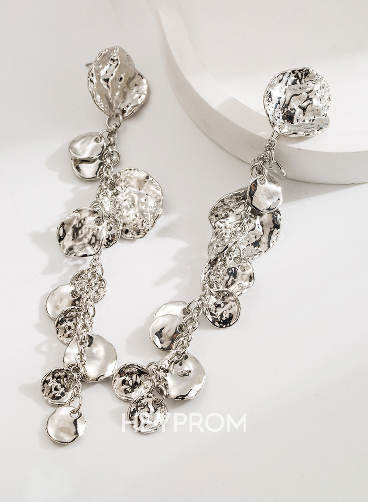 Long Metal Petal Earrings