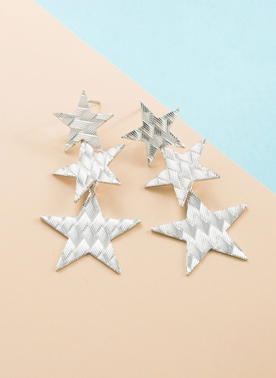 Geometric Tassel Star Earrings