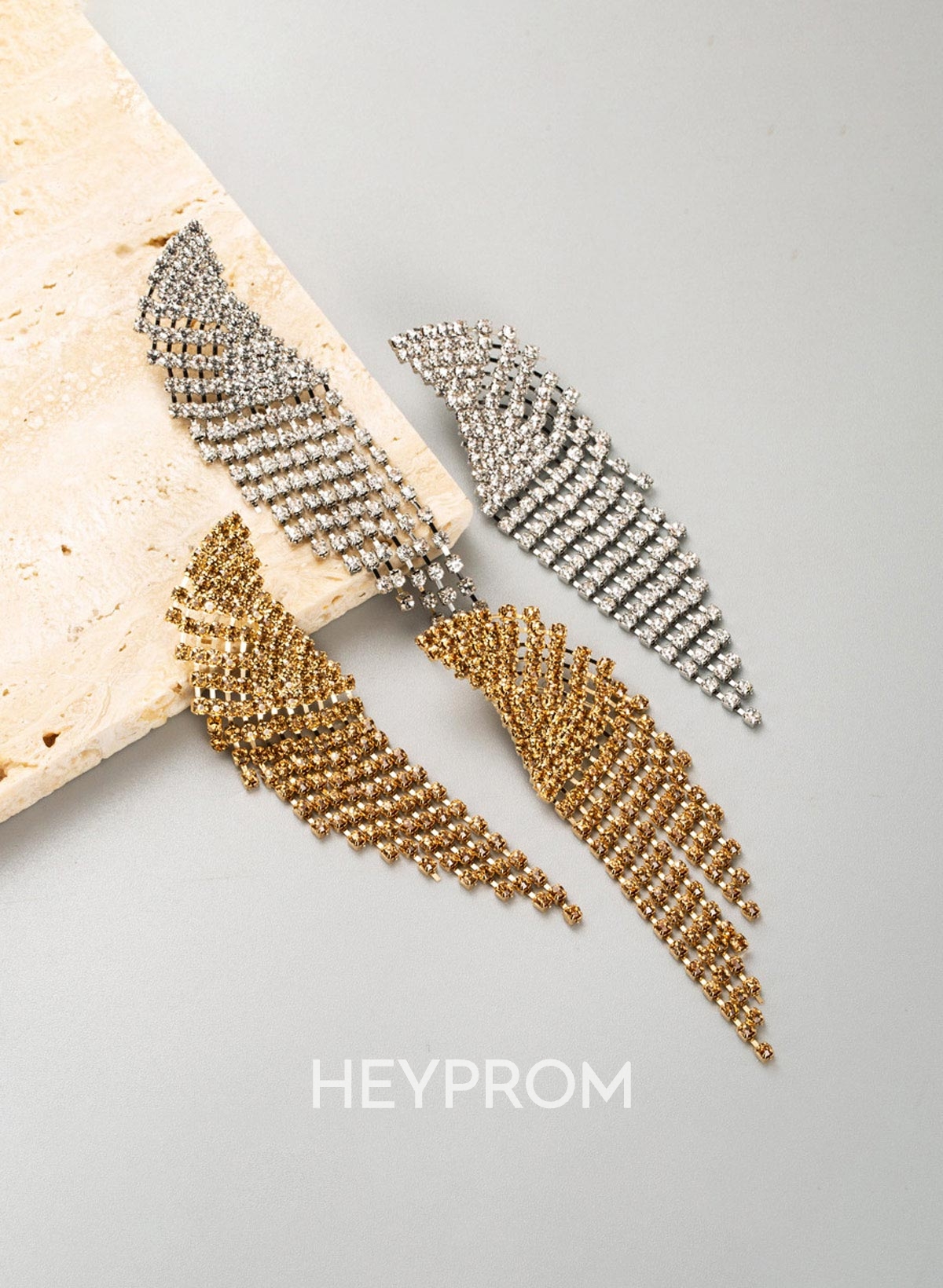 Diamond Studded Claw Chain Tassel Earrings