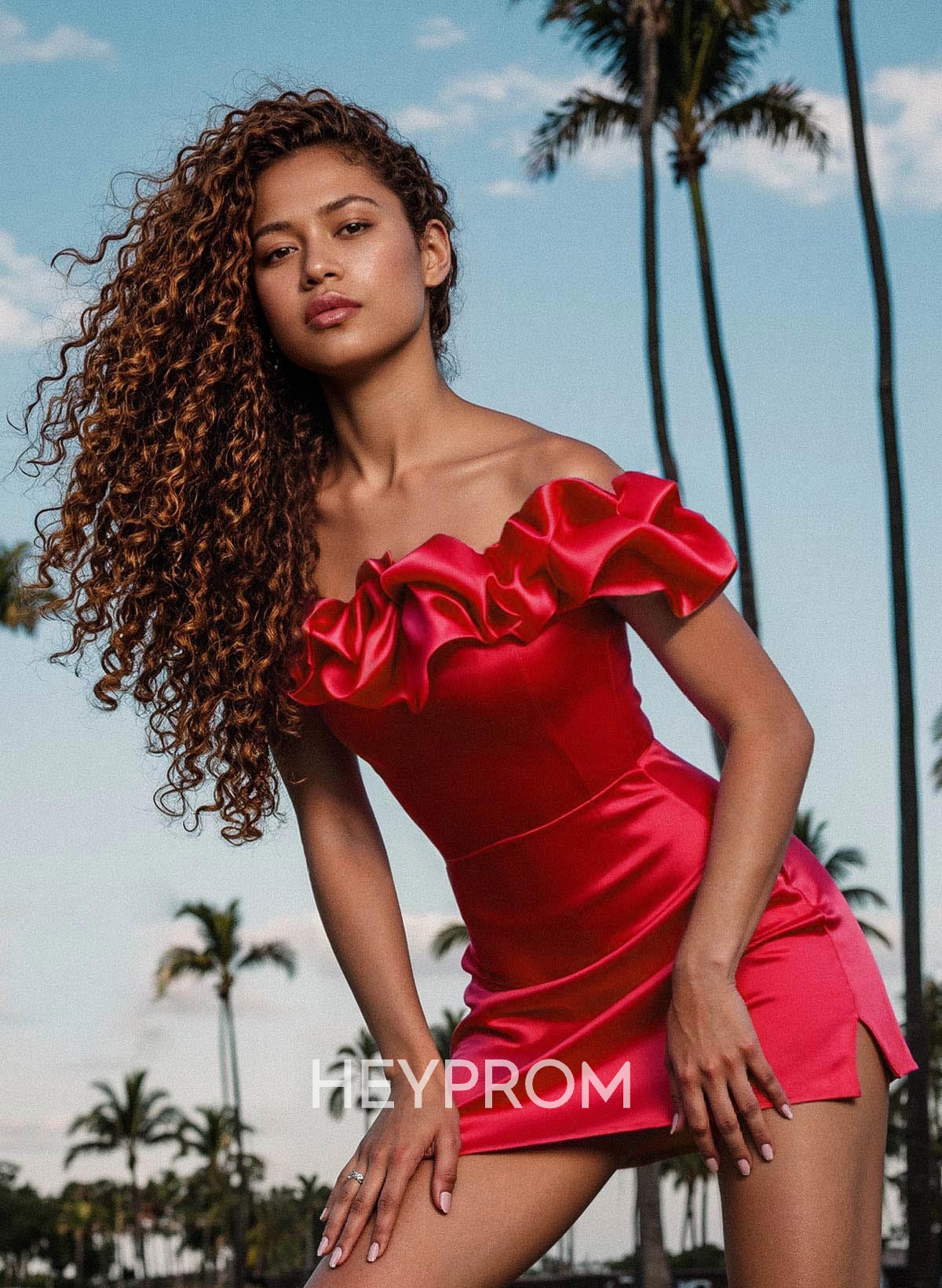 Sheath/Column Off-The-Shoulder Sleeveless Short/Mini Italian Satin Homecoming Dresses With Flower(s)