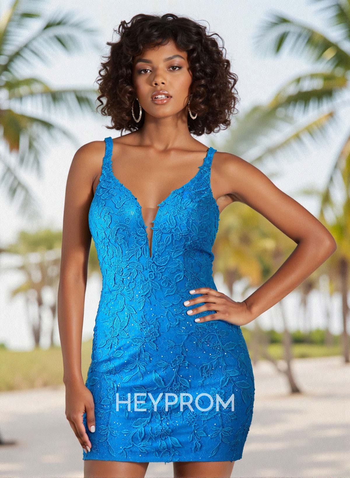 Sheath/Column V-Neck Short/Mini Lace/Elastic Satin Homecoming Dresses With Overskirt Dress