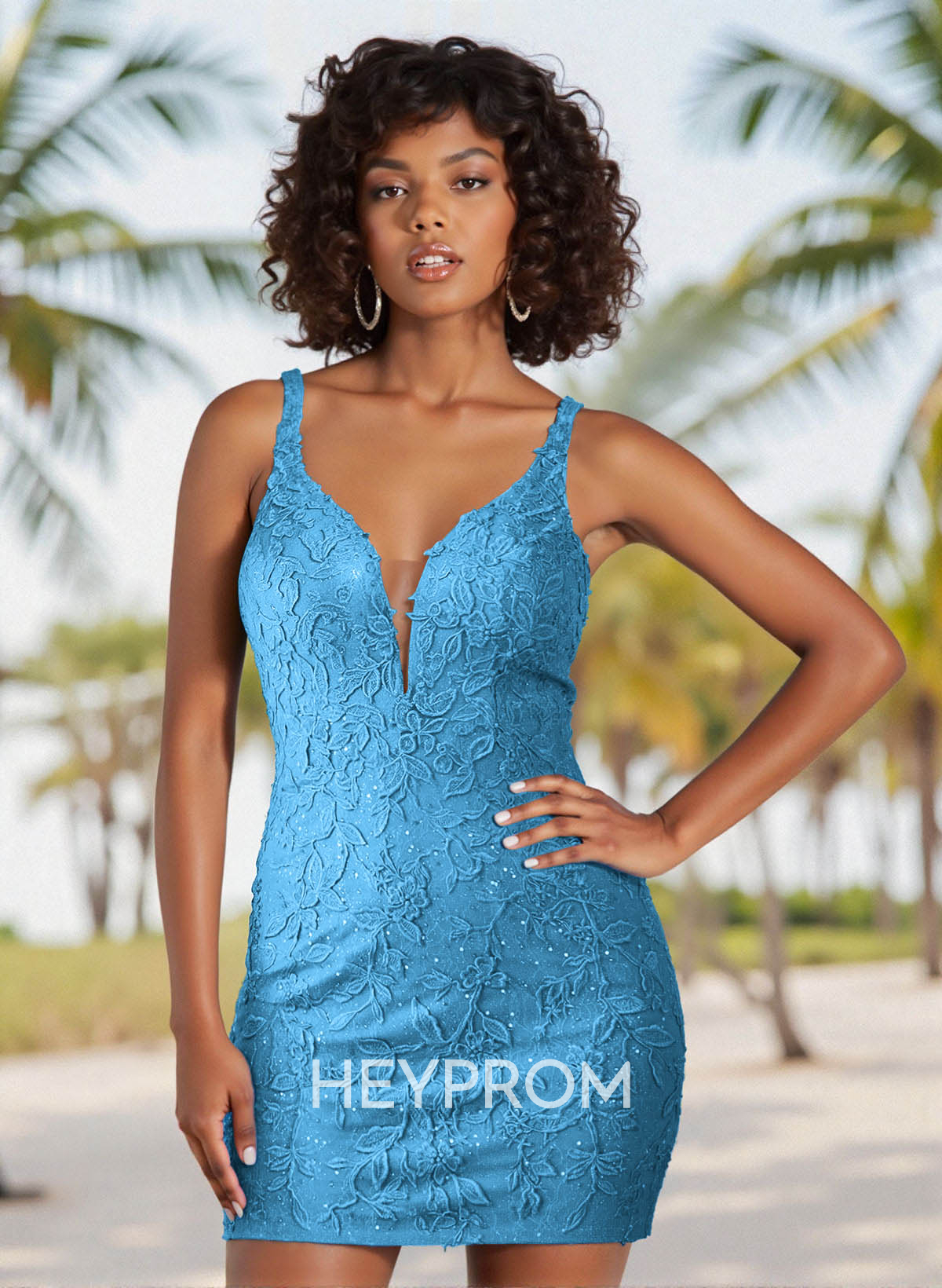 Sheath/Column V-Neck Short/Mini Lace/Elastic Satin Homecoming Dresses With Overskirt Dress