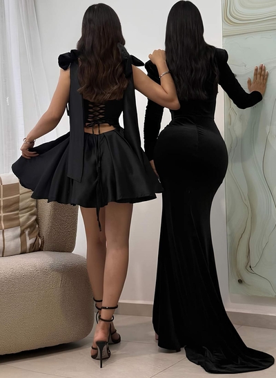 Sweetheart Bow(s) Regular Straps A-Line Short/Mini Satin Homecoming Dresses