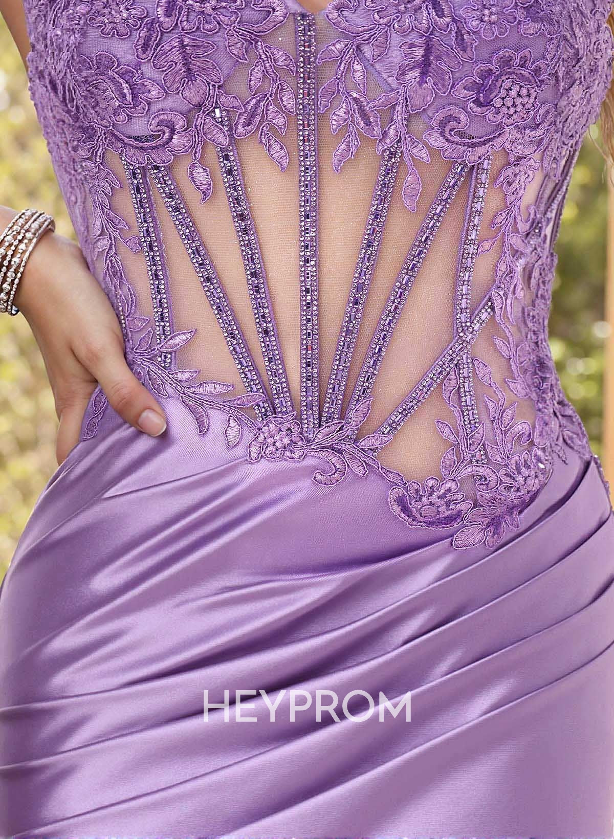 Lace Sweetheart Sequins Illusion Corset Short/Mini Stretch Satin Knit Homecoming Dresses