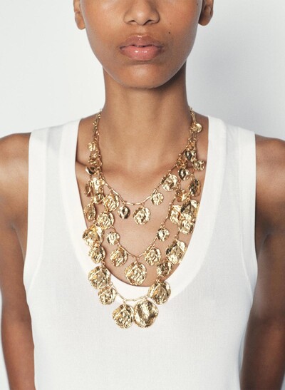 Vintage Metal Layered Necklace