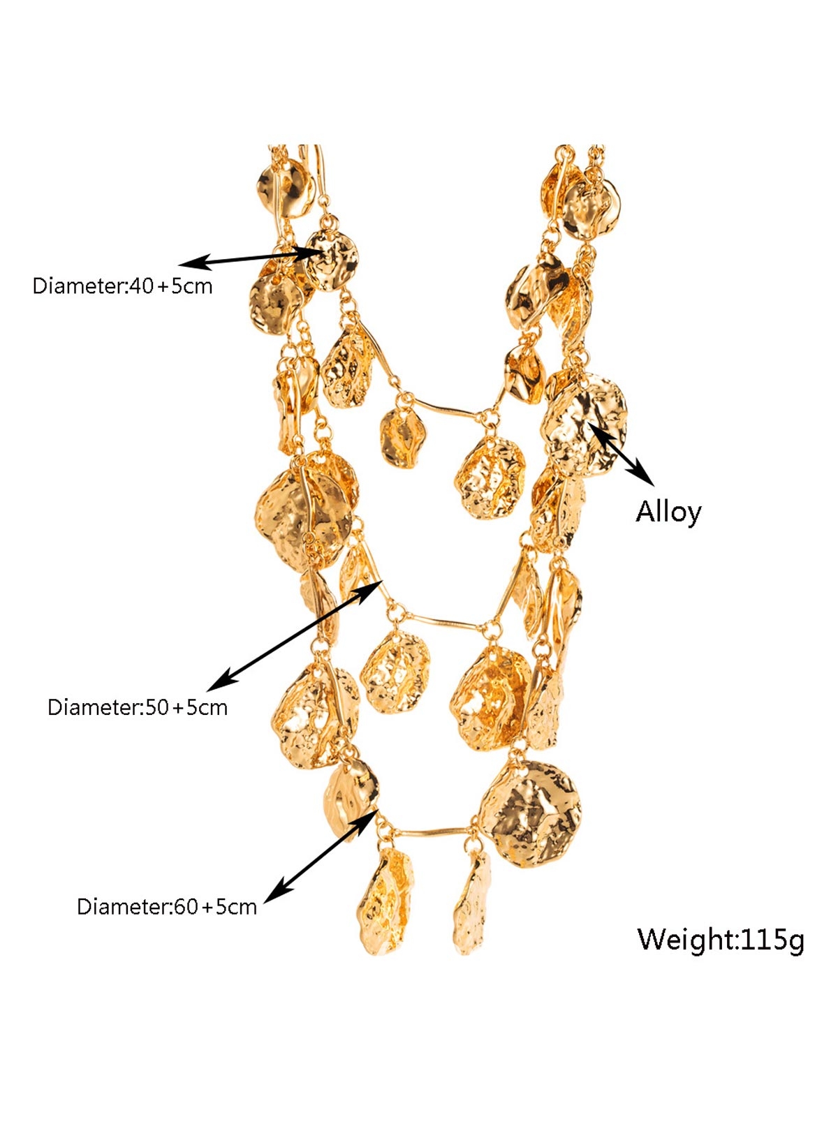Vintage Metal Layered Necklace