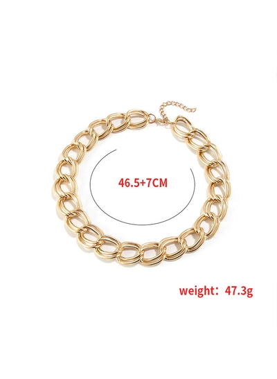 Punk Large Circle Metal Necklace
