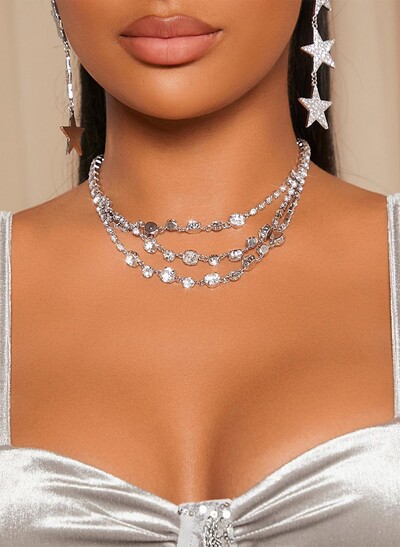 Sparkling Diamond Multi Layer Necklace