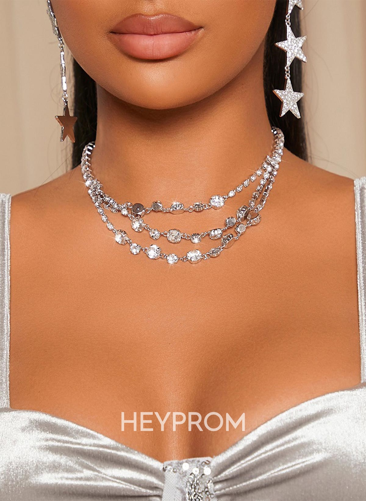 Sparkling Diamond Multi Layer Necklace