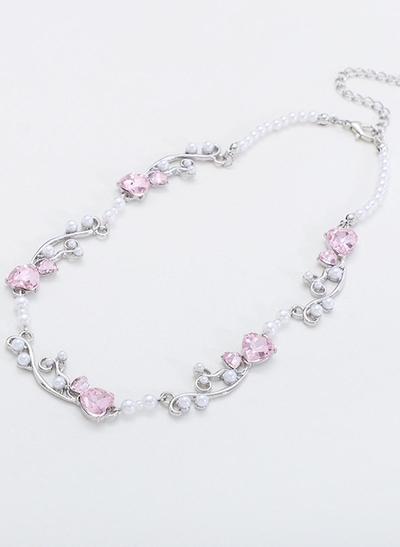 Crystal Pearl Vine Design Necklace