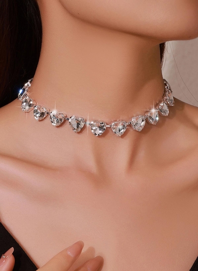 Elegant Heart Shaped Diamond Necklace