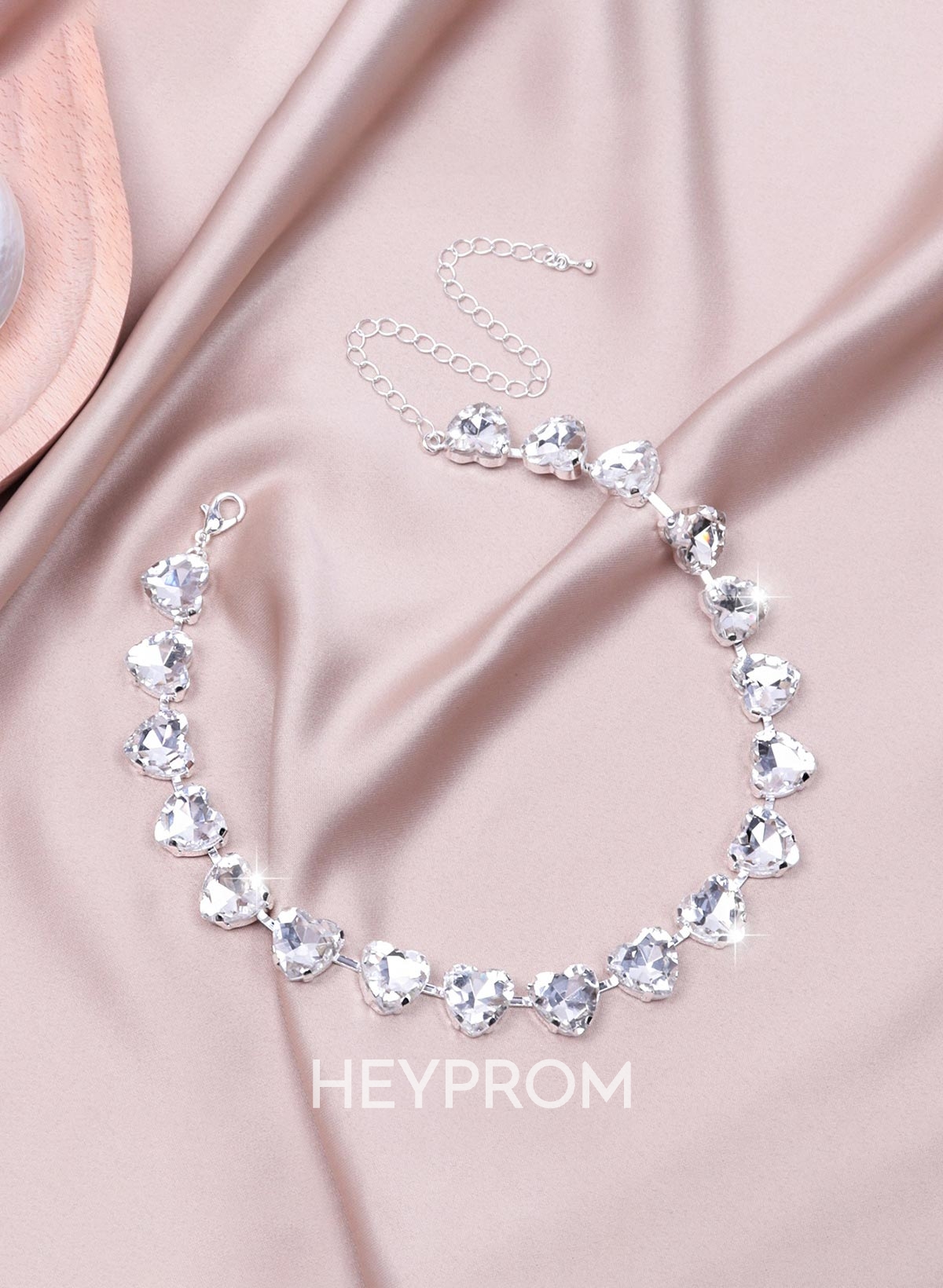 Elegant Heart Shaped Diamond Necklace