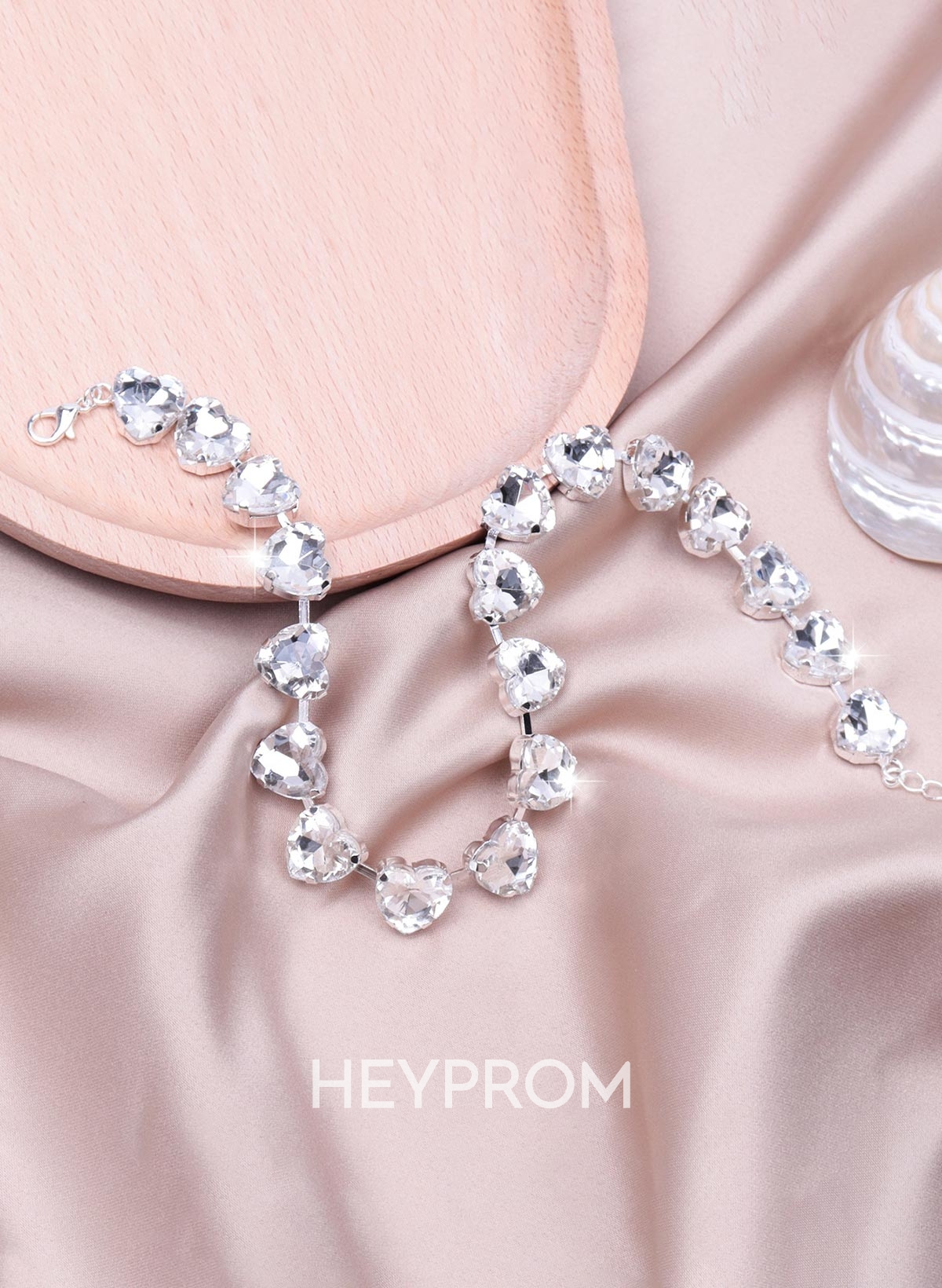 Elegant Heart Shaped Diamond Necklace