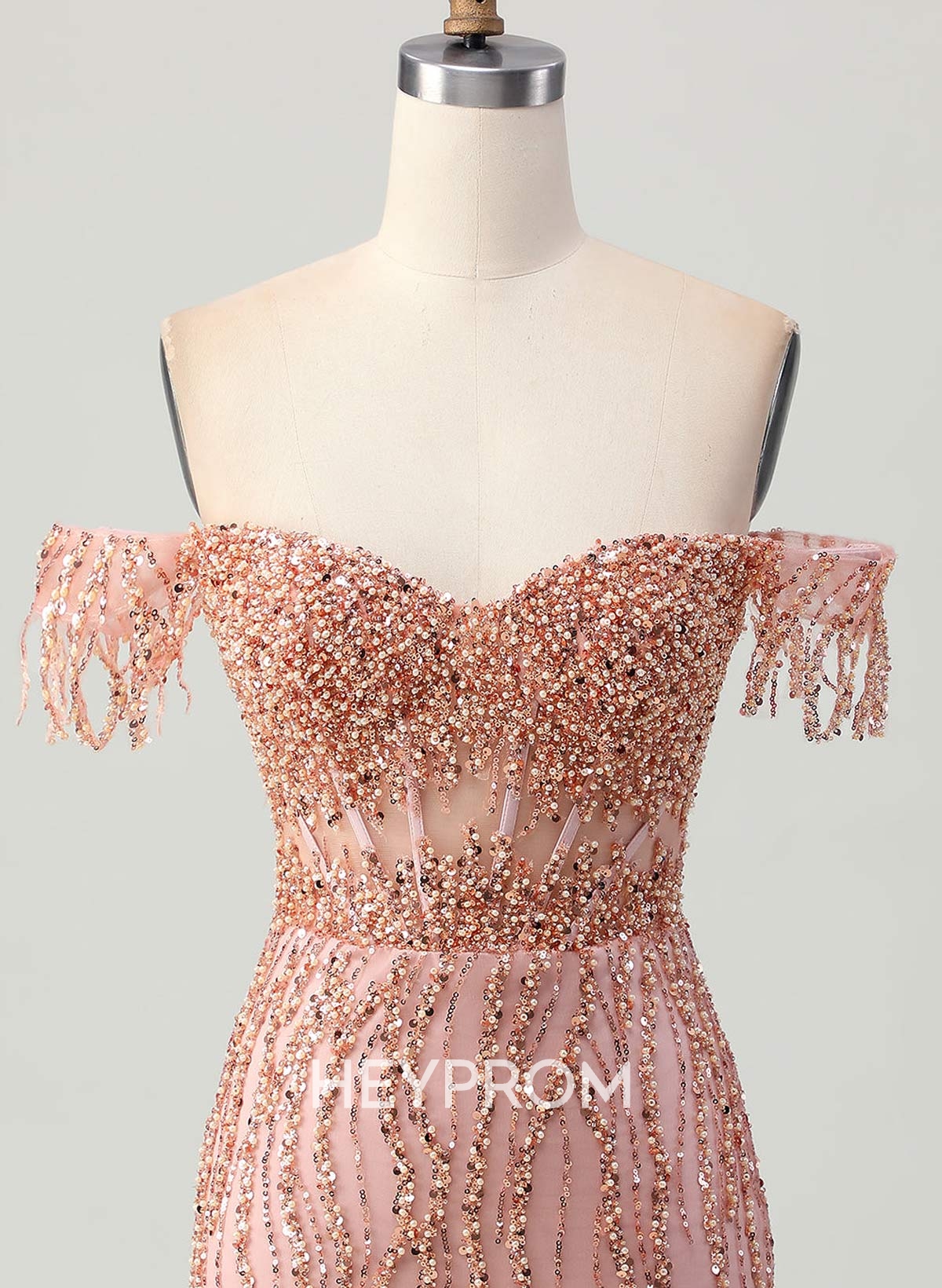 Elegant Sweetheart Off-The-Shoulder Short/Mini Lace/Sequined Homecoming Dresses With Beading