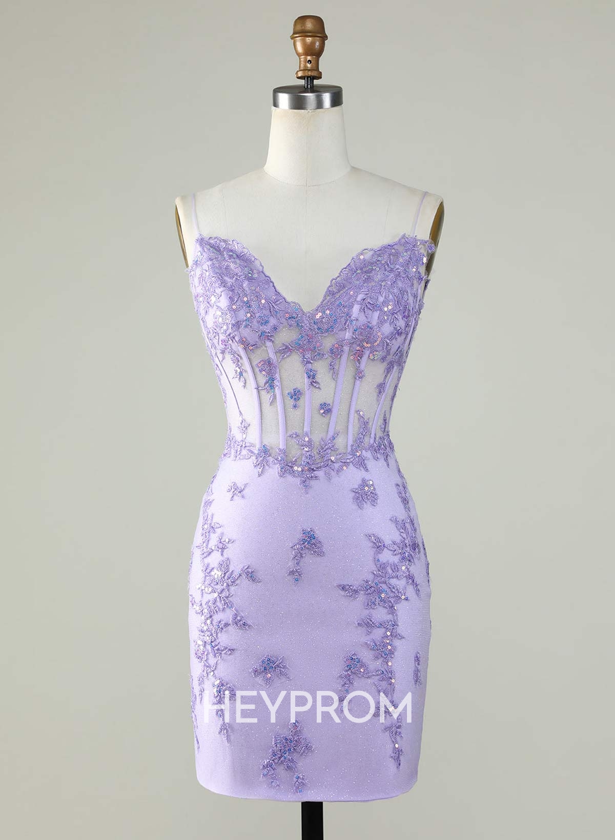 Elegant Sweetheart Sleeveless Spaghetti Straps Short/Mini Lace Sequins Homecoming Dresses