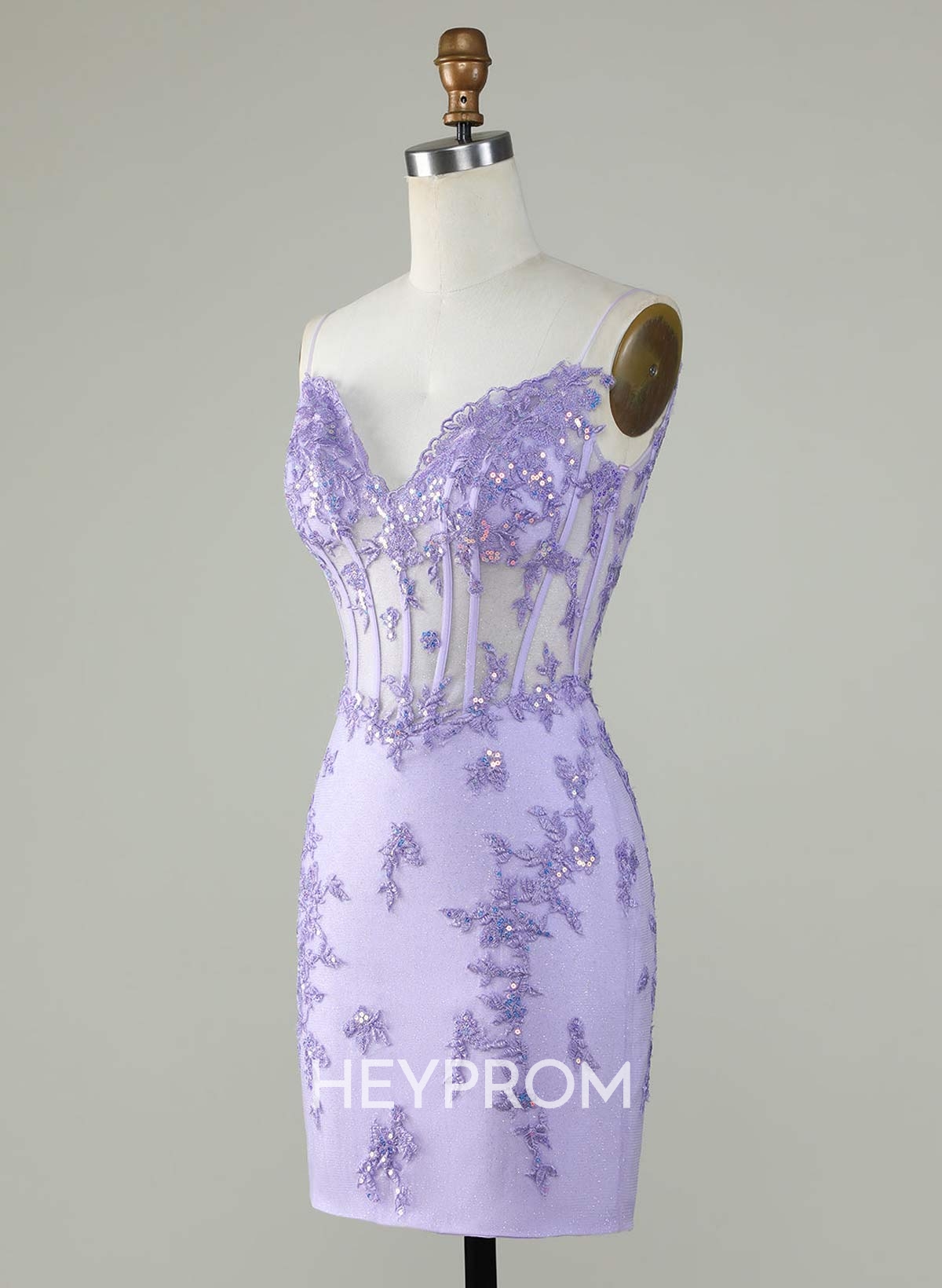 Elegant Sweetheart Sleeveless Spaghetti Straps Short/Mini Lace Sequins Homecoming Dresses