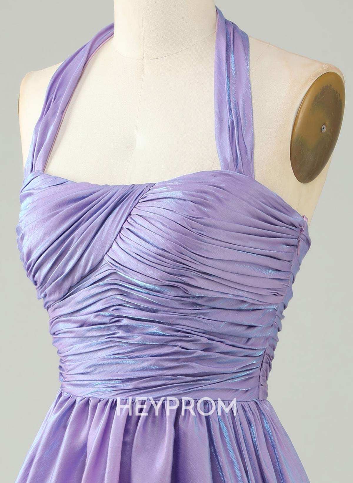 Sparkle & Shine Pleated Halter Sleeveless A-Line Short/Mini Homecoming Dresses