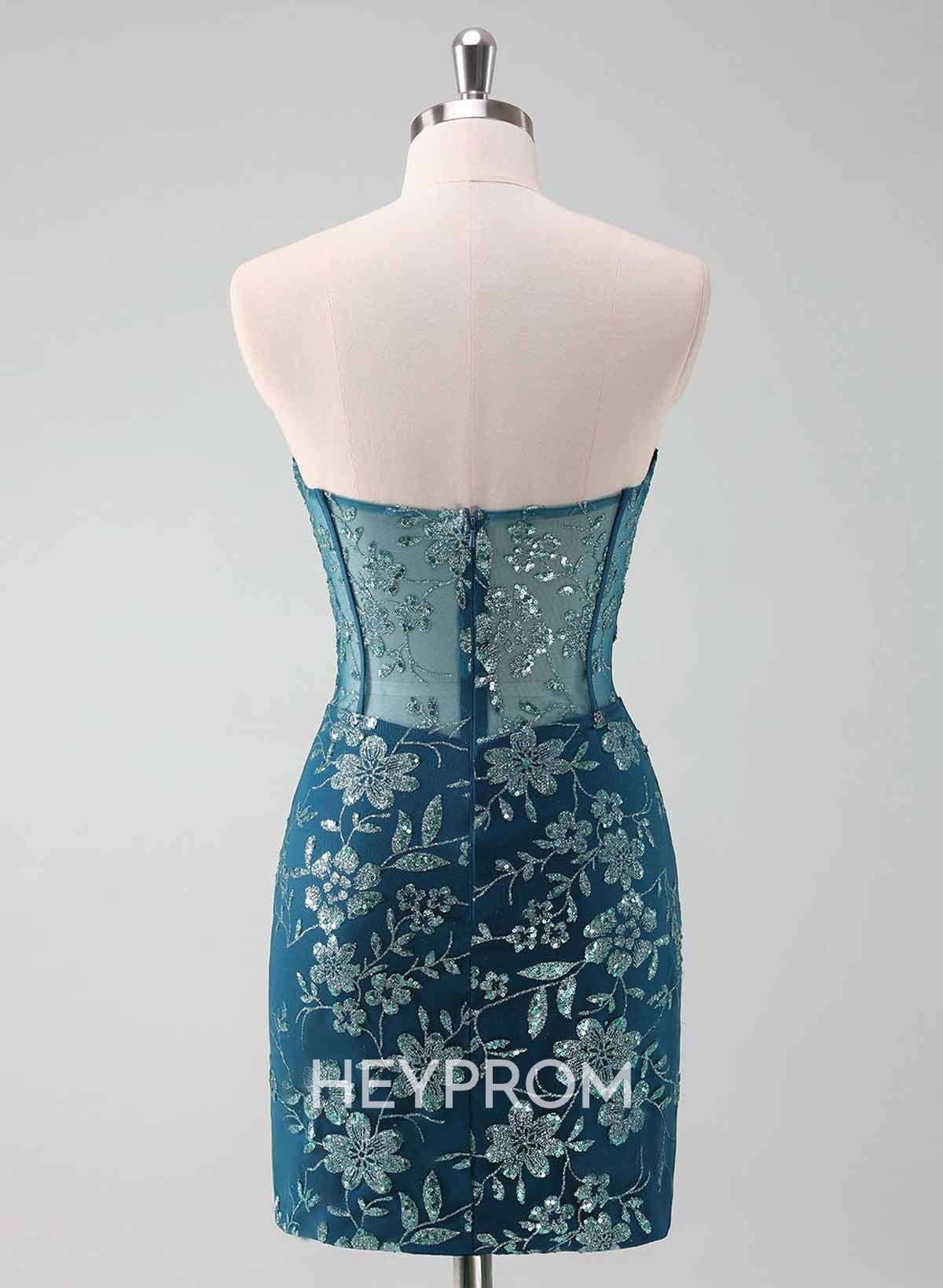 Flower(s) Lace Sequined Sweetheart Detachable Tulle Length Homecoming Dresses