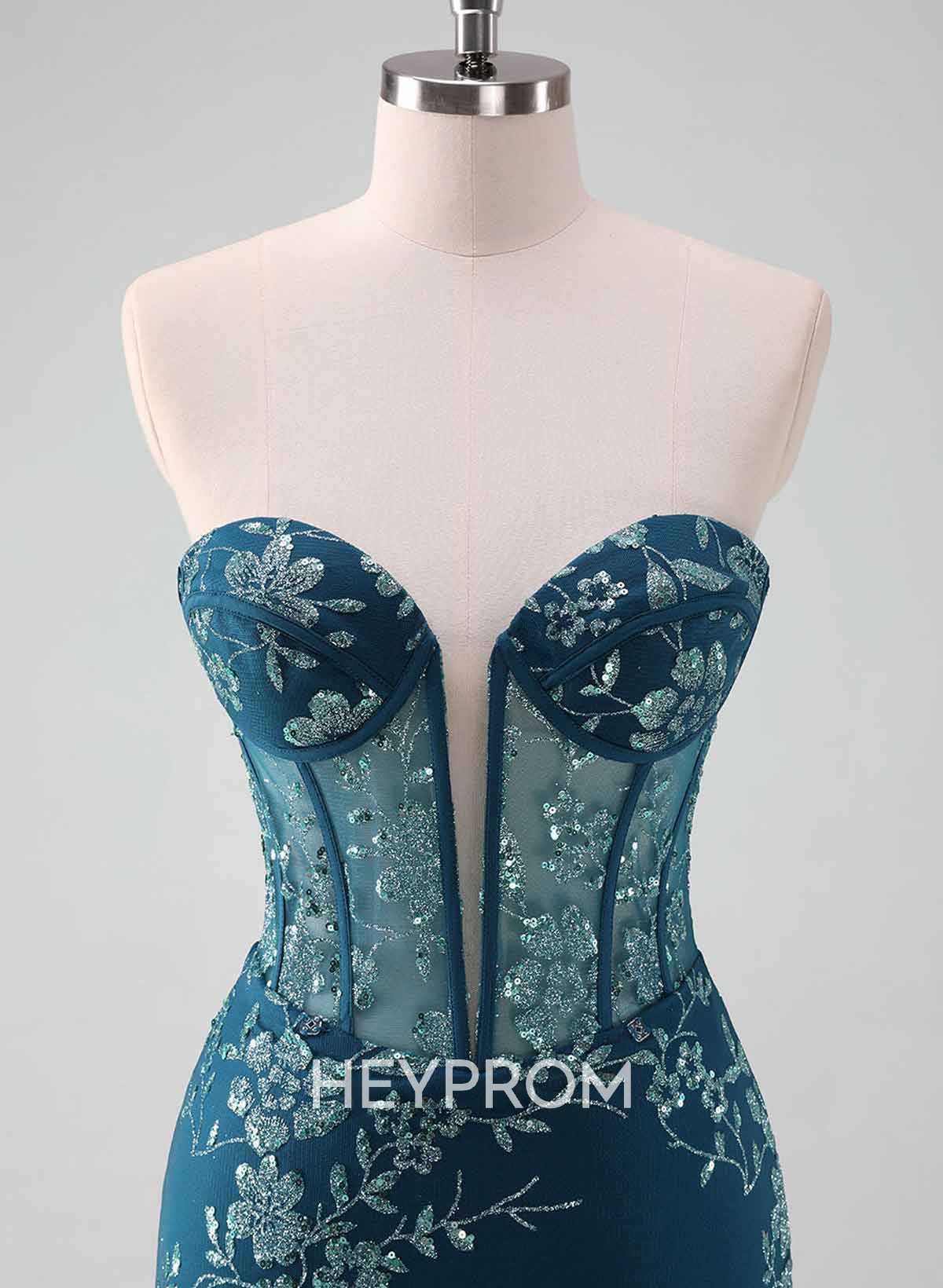Flower(s) Lace Sequined Sweetheart Detachable Tulle Length Homecoming Dresses