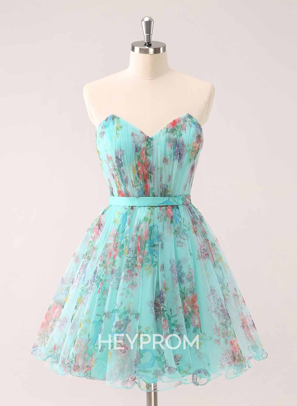 Pleated Sweetheart Sleeveless A-Line Short/Mini Chiffon Homecoming Dresses With Bow(s)