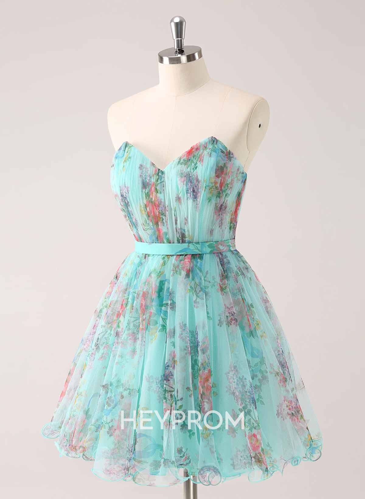 Pleated Sweetheart Sleeveless A-Line Short/Mini Chiffon Homecoming Dresses With Bow(s)