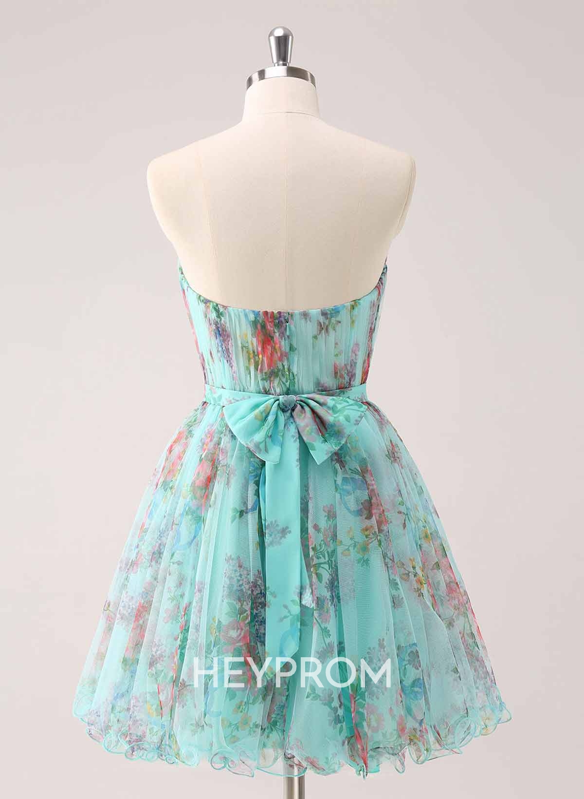 Pleated Sweetheart Sleeveless A-Line Short/Mini Chiffon Homecoming Dresses With Bow(s)