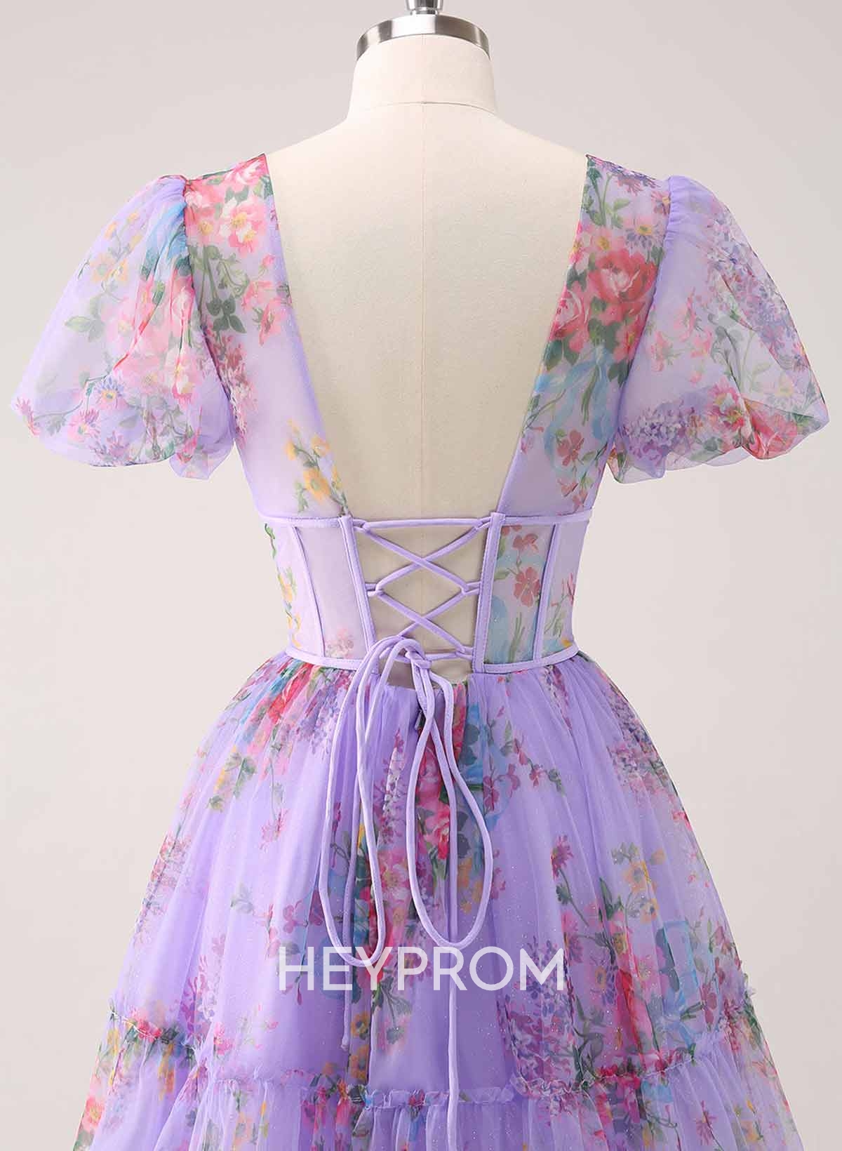 Elegant V-Neck Short Sleeves A-Line Short/Mini Chiffon Homecoming Dresses With Bow(s)