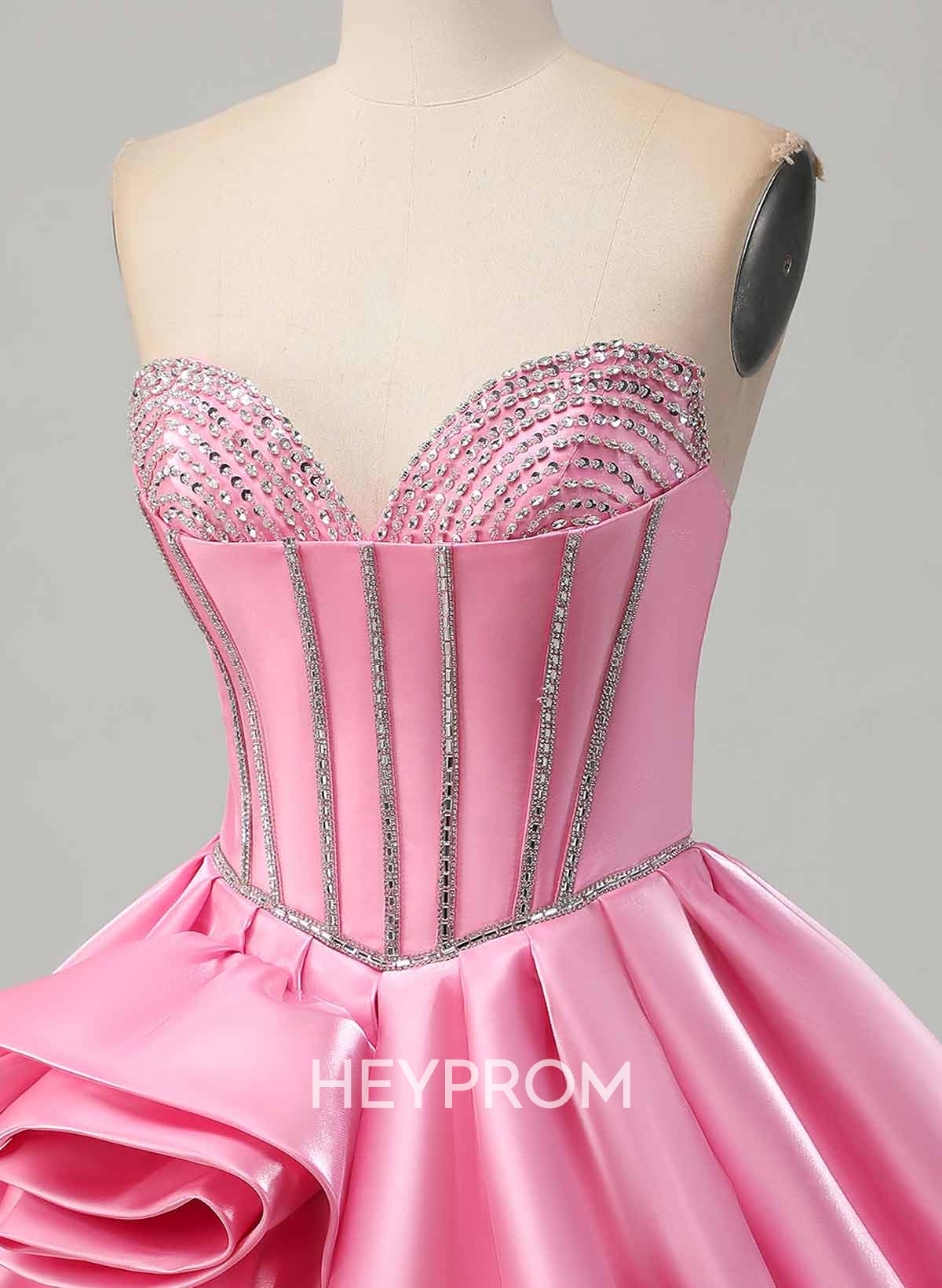 Beading Sweetheart Sleeveless A-Line Short/Mini Liquid Satin Homecoming Dresses With Ruffle