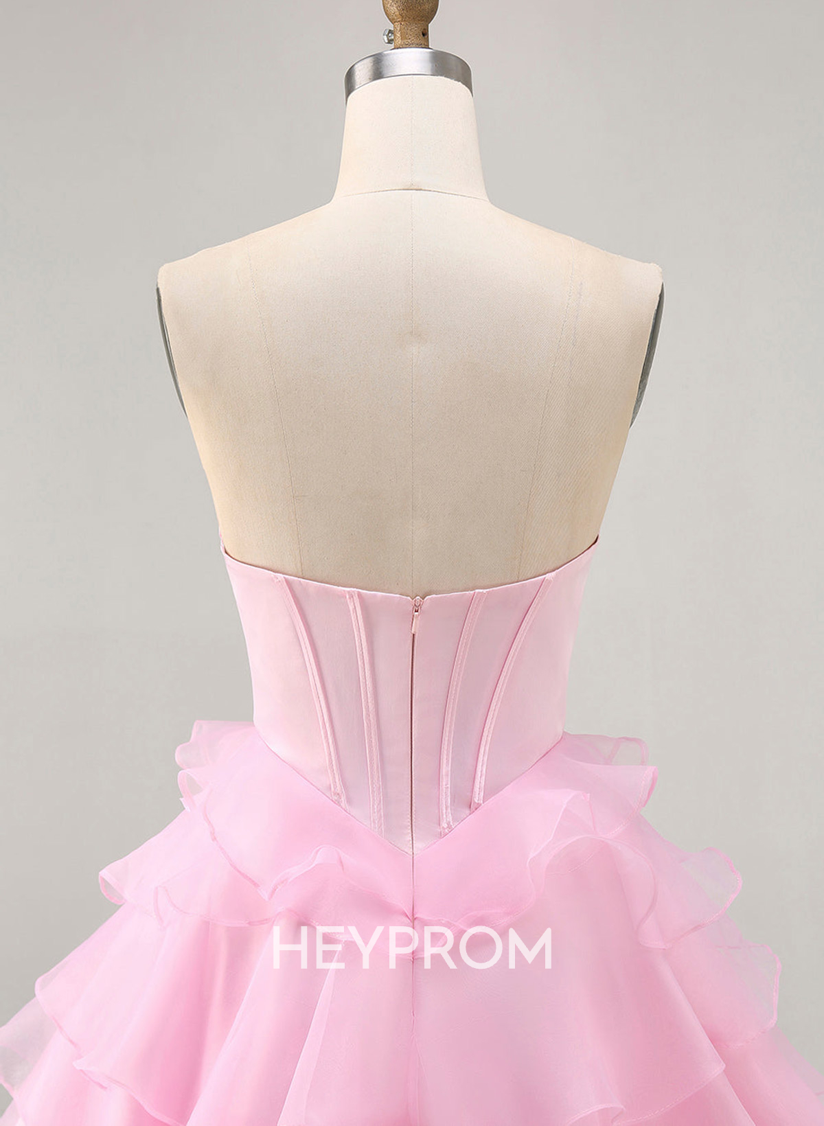 Rhinestone Beading Sweetheart Tiered A-Line Short/Mini Satin/Chiffon Homecoming Dresses