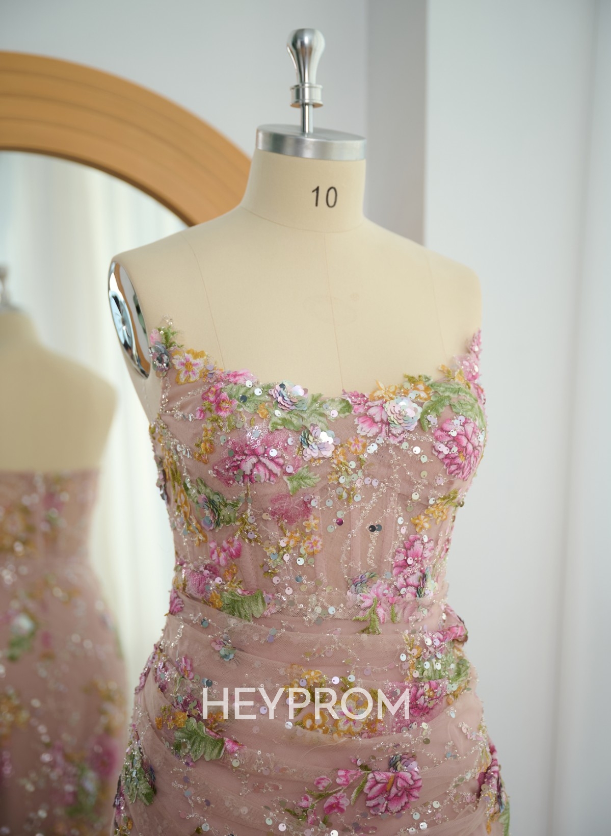 Sparkle & Shine Cowl Neck Sleeveless Sweep Train Lace/Tulle/Sequined Prom Dresses