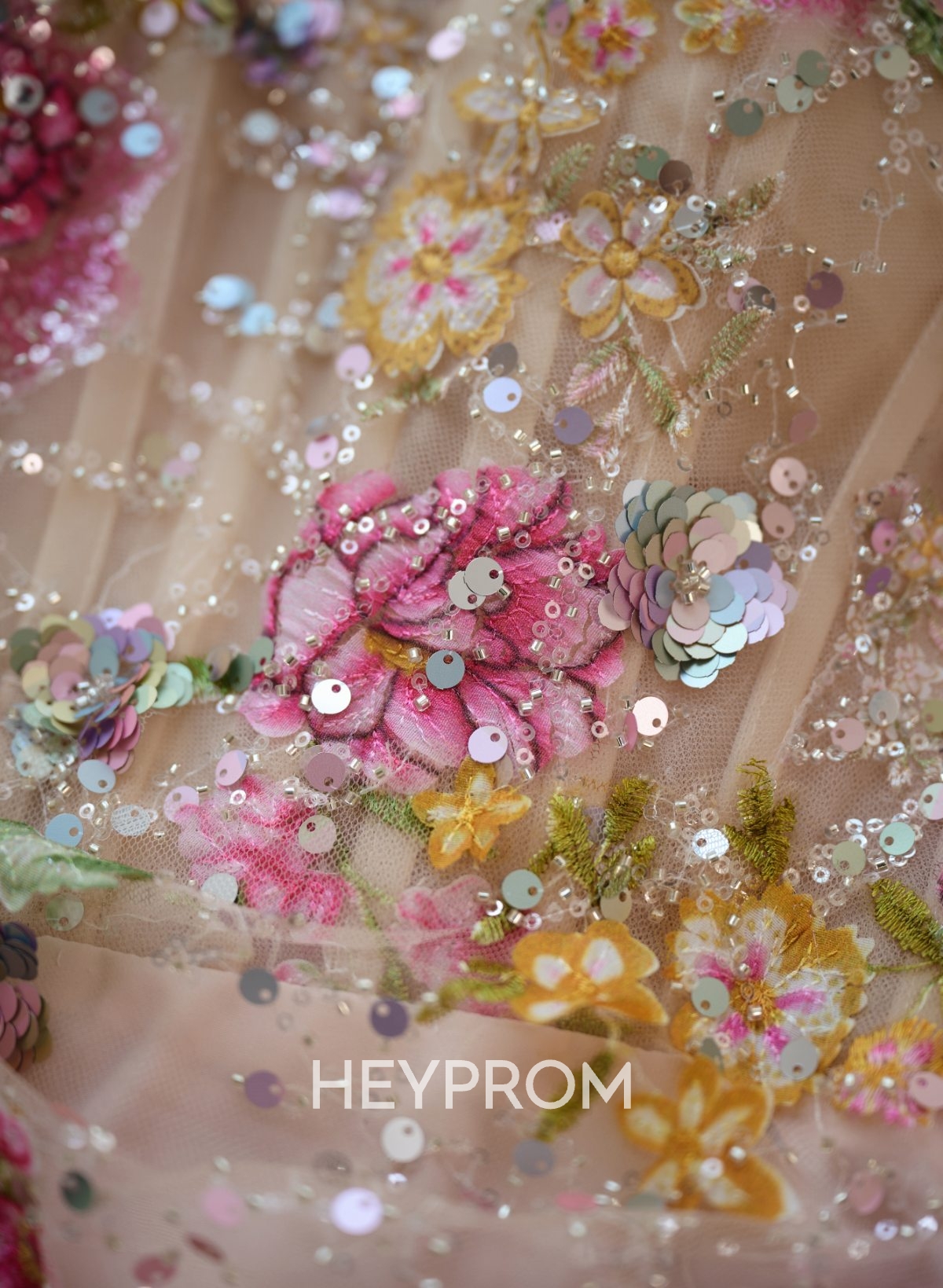 Sparkle & Shine Cowl Neck Sleeveless Sweep Train Lace/Tulle/Sequined Prom Dresses