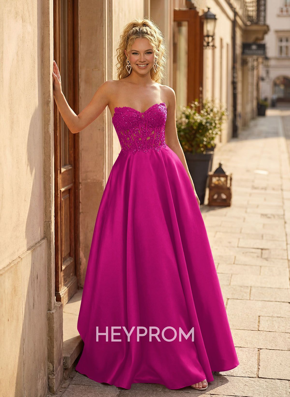 Trumpet/Mermaid Off-The-Shoulder 1/2 Sleeves Sweep Train Matte Satin Prom Dresses