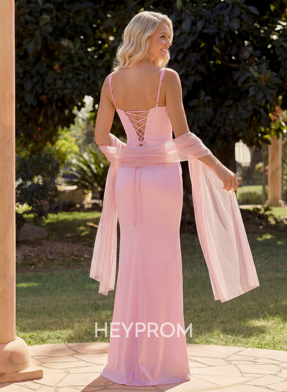Sheath/Column Square Neckline Sleeveless Floor-Length Charmeuse Prom Dressses